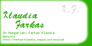 klaudia farkas business card